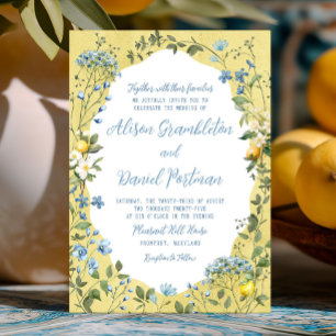 Convite para Casamento Floral La Dolce Vita Lemon