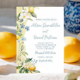 Convite para Casamento Floral La Dolce Vita Lemon