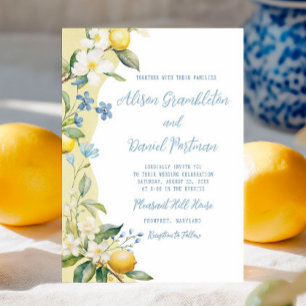 Convite para Casamento Floral La Dolce Vita Lemon