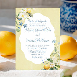 Convite para Casamento Floral La Dolce Vita Lemon