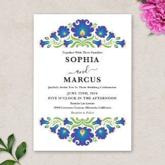 Convite para Casamento Floral Mexicano