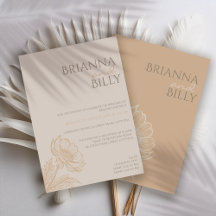 Convite para Casamento Floral Mínimo Terrestre