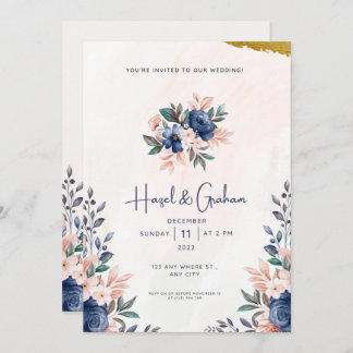Convite para Casamento Floral Moderno de Orçamento