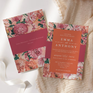 Convite Para Casamento Floral Moderno Do Sunset It