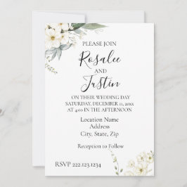 Convite para Casamento Floral Moderno Elegante