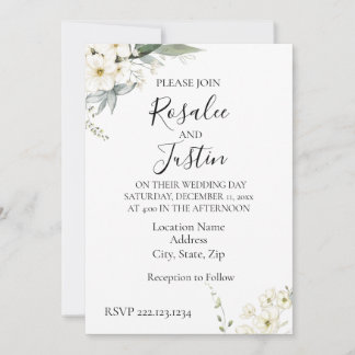 Convite para Casamento Floral Moderno Elegante
