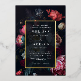 Convite para Casamento Floral Moody Peony