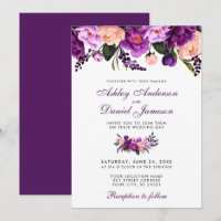 Convite para Casamento Floral Puro Ultra Violet PS