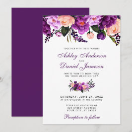 Convite para Casamento Floral Puro Ultra Violet PS