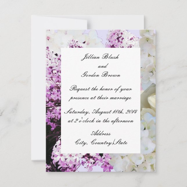 Convite para Casamento Floral Romântico (Frente)