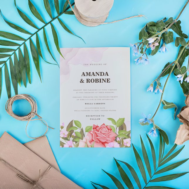Convite para Casamento Floral Romântico (Criador carregado)