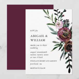Convite para Casamento Floral Romântico