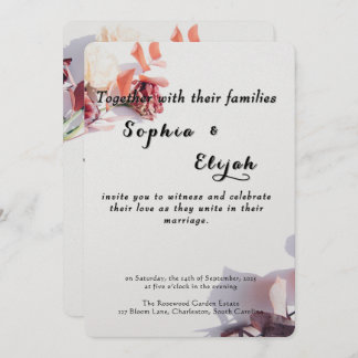 Convite para Casamento Floral Romântico Elegante