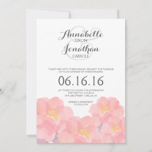 Convite para Casamento Floral Rosa havaiano