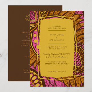 Convite para Casamento Floral Rosa-Rosa-Ancara Afr