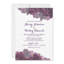 Convite para Casamento Floral Roxo