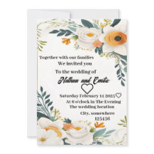 Convite para casamento floral russo