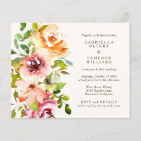 Convite para Casamento Floral Russo de Burgundy