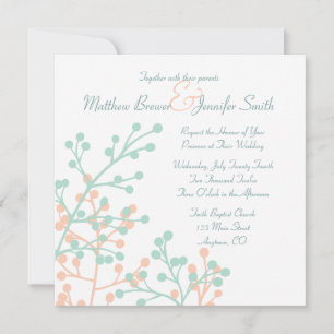 Convite para Casamento Floral Russo Quadrado Perso