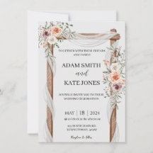 Convite para Casamento Floral Rustic Boho
