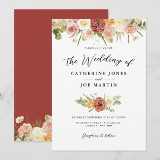 Convite para Casamento Floral Rustic Earth