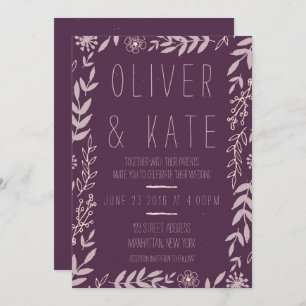 Convite para Casamento Floral Rústico