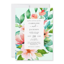 Convite para Casamento Floral Tropical