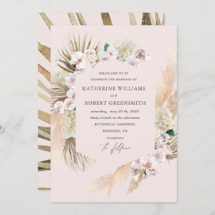 Convite para Casamento Floral Tropical elegante