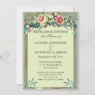 Convite para Casamento Floral Verde e Rosa