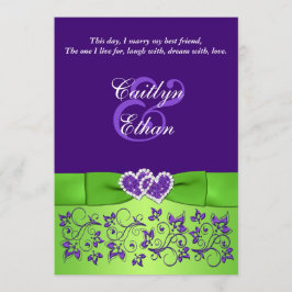 Convite para Casamento Floral Verde Roxo, ARCO IMP