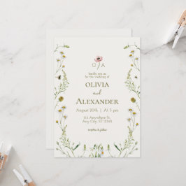 Convite para Casamento Floral Watercolor