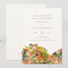 Convite para Casamento Floral Watercolor