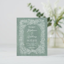 Convite para Casamento Floral White Sage