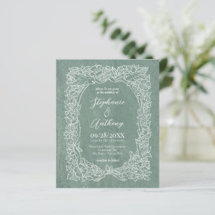 Convite para Casamento Floral White Sage