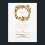 Convite para Casamento Floral Wreath<br><div class="desc">Este convite elegante apresenta uma coroa com flores e folhas com uma textura retrorreflectora sutil e uma paleta de cor pastel macio. Este convite é ideal para qualquer época do ano,  especialmente Primavera e Verão. O delicado design é perfeito para uma noiva com um alto senso de estilo.</div>