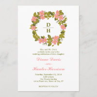 Convite para Casamento Floral Wreath