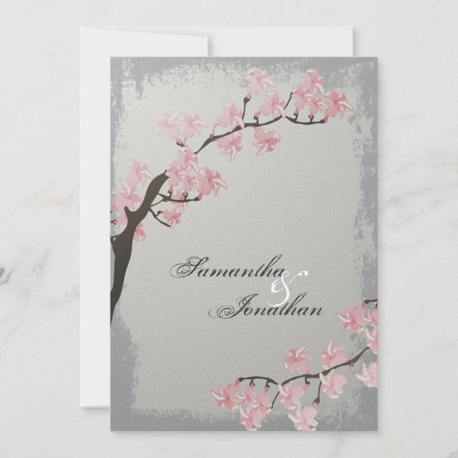 Convite Para Casamento - Floresta De Cereja De Cin (Frente)