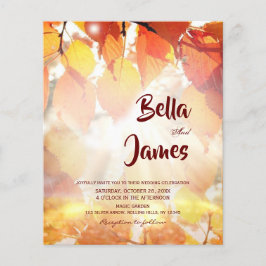Convite para Casamento Florestal de outono Russo d