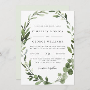 Convite para Casamento Foliage Greenery