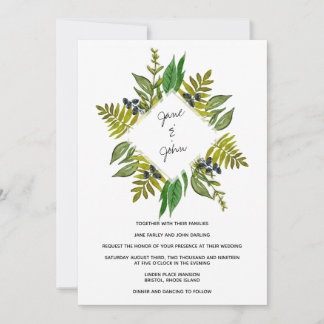 Convite para Casamento Foliar Moderno
