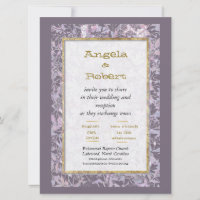 Convite para Casamento Foral de Mauve Atrativo