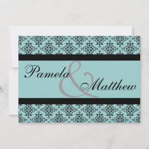 Convite Para Casamento Formal De Damasco E Preto