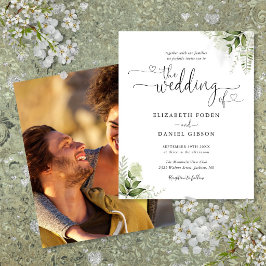 Convite para Casamento Fotográfico de Script Green