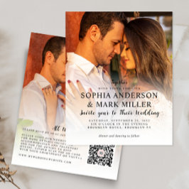 Convite para Casamento Fotográfico Na moda 2 Moder