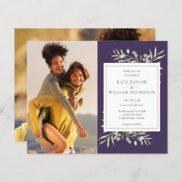 Convite para Casamento Fotográfico Roxo do Orçamen