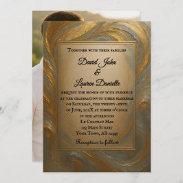 Convite Para Casamento Fotográfico Velvet Alloy