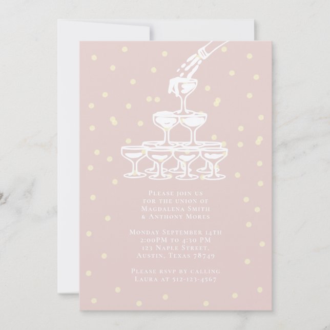 Convite para Casamento Francês de Champaing (Frente)