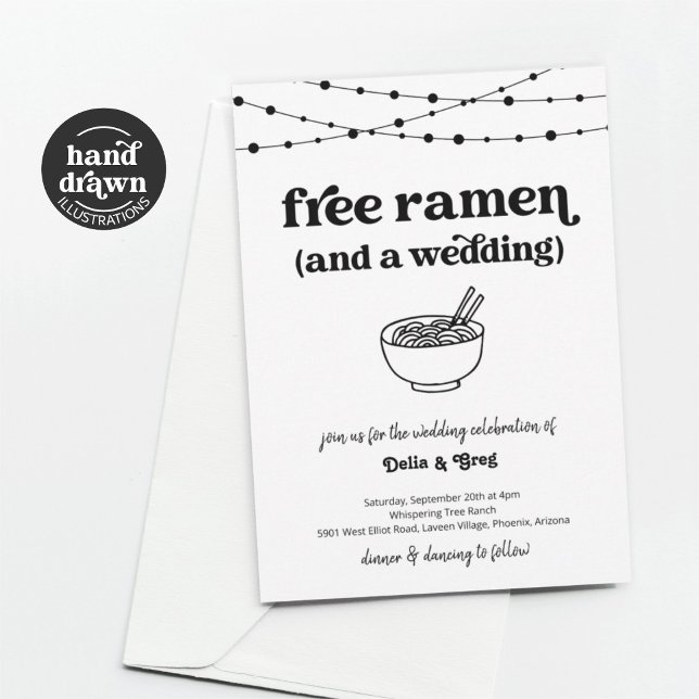 Convite para Casamento Funny Free Ramen (Criador carregado)