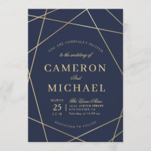 convite para casamento geométrico