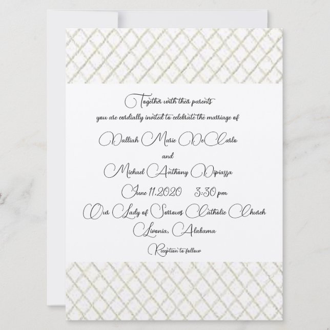 Convite para Casamento Geométrico Design de Azul S (Frente)